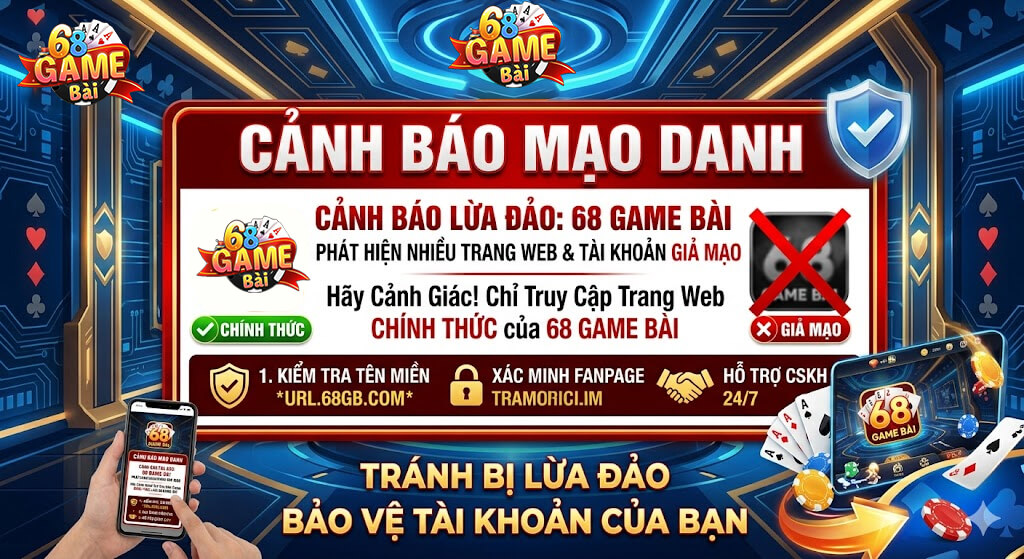 cảnh báo mạo danh 68 game bài